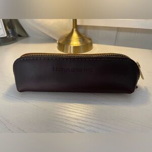 Portland Leather Dark Brown Zippered Pouch